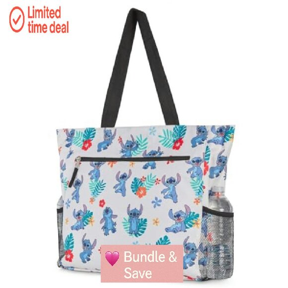 Large Nylon Tote Bag with Zipper Compartments and Mesh Pockets - Picture 3 of 8